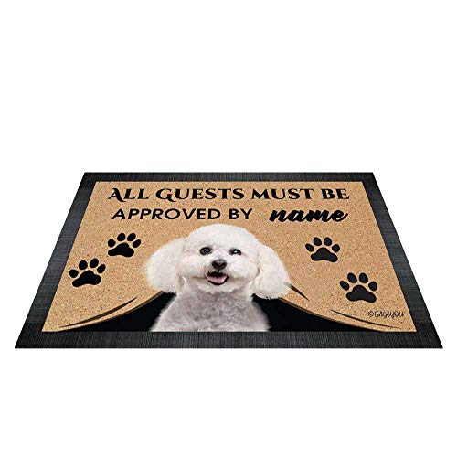 BAGEYOU All Guests Must be Approved Outdoor Doormat with My Love Dog Bichon Frise Welcome Floor Mat Custom Name 23.6" X 15.7" BAGEYOU All Guests Must be Approved Outdoor Doormat with My Love Dog Bichon Frise Welcome Floor Mat Custom Name 23.6" X 15.7" von BAGEYOU