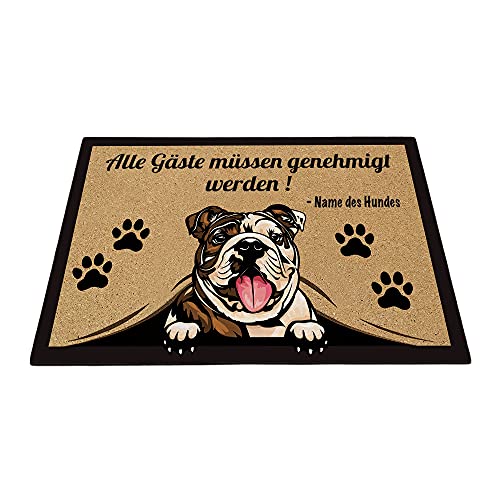 BAGEYOU Benutzerdefinierte Fußmatte mit Meinem Liebeshund Englische Bulldogge Alle Gäste müssen genehmigt Werden Bodenmatte 60 x 40 cm BAGEYOU Benutzerdefinierte Fußmatte mit Meinem Liebeshund Englische Bulldogge Alle Gäste müssen genehmigt Werden Bodenmatte 60 x 40 cm von BAGEYOU