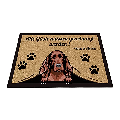 BAGEYOU Benutzerdefinierte Fußmatte mit Meinem Liebeshund Irish Setter Dog Alle Gäste müssen genehmigt Werden Bodenmatte 60 x 40 cm von BAGEYOU