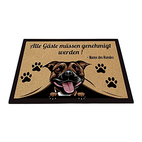 BAGEYOU Benutzerdefinierte Fußmatte mit Meinem Liebeshund Stafforshire Bullterrier Hund Alle Gäste müssen genehmigt Werden Bodenmatte 60 x 40 cm BAGEYOU Benutzerdefinierte Fußmatte mit Meinem Liebeshund Stafforshire Bullterrier Hund Alle Gäste müssen genehmigt Werden Bodenmatte 60 x 40 cm von BAGEYOU