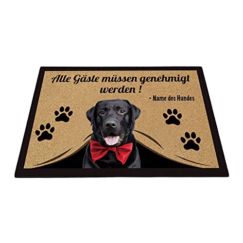 BAGEYOU Personalisierte Fußmatte mit Meinem Liebeshund Labrador Alle Gäste Müssen Genehmigt Werden Bodenmatte 60 x 40 cm von BAGEYOU