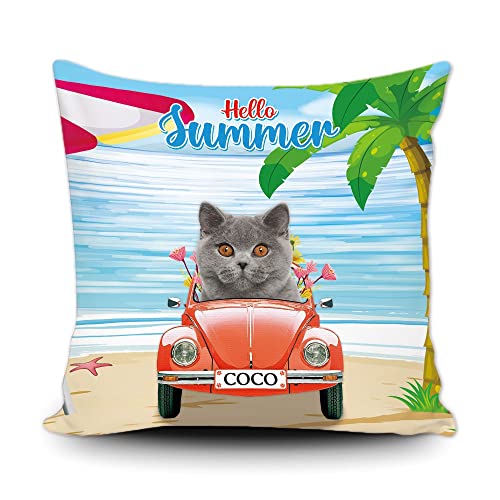 Custom Hello Summer British Shorthair Cat Driving a Car Pillow Case Blue Ocean Beach Sea Palme Throw Pillow Cover Car Sofa Home Decor Canvas 50 x 50 cm Custom Hello Summer British Shorthair Cat Driving a Car Pillow Case Blue Ocean Beach Sea Palme Throw Pillow Cover Car Sofa Home Decor Canvas 50 x 50 cm von BAGEYOU