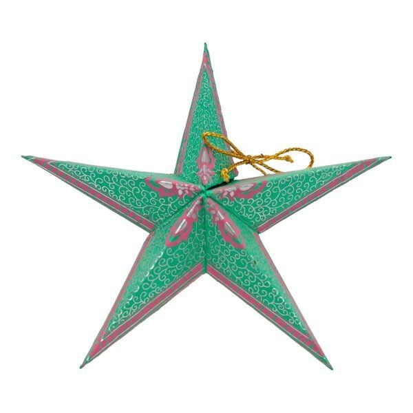 BAGHI Dekosterne Set mit 5 Stck. aus handgeschöpftem und handbedrucktem Seidelbastpapier faltbar BAGHI Dekosterne Set mit 5 Stck. aus handgeschöpftem und handbedrucktem Seidelbastpapier faltbar von BAGHI