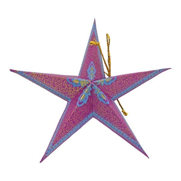 BAGHI Dekosterne Set mit 5 Stck. aus handgeschöpftem und handbedrucktem Seidelbastpapier faltbar BAGHI Dekosterne Set mit 5 Stck. aus handgeschöpftem und handbedrucktem Seidelbastpapier faltbar von BAGHI