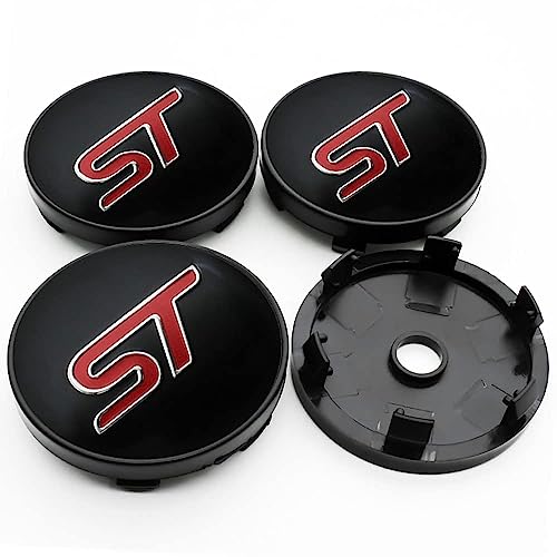 BAGLEV 4 Stück Wheel Hub Caps Radzierdeckel Mittellochdeckel Ersatzteil,für Ford ST Focus x 2 3 Kuga Fiesta Mondeo 60mm 56mm Wasserdicht Staubdicht Verschleißfest und Langlebig,B-60MM von Lupsty