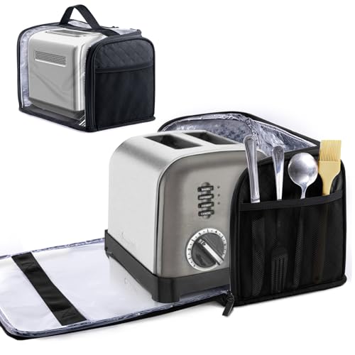 BAGSPRITE Toaster-Abdeckung für 2 Scheiben, breiter Schlitz, vollständig offene Staubschutzabdeckungen für Küchengeräte, kompatibel mit Cuisinart, Bella, Black und Decker, 2 Scheiben, Toasterbeutel BAGSPRITE Toaster-Abdeckung für 2 Scheiben, breiter Schlitz, vollständig offene Staubschutzabdeckungen für Küchengeräte, kompatibel mit Cuisinart, Bella, Black und Decker, 2 Scheiben, Toasterbeutel von BAGSPRITE