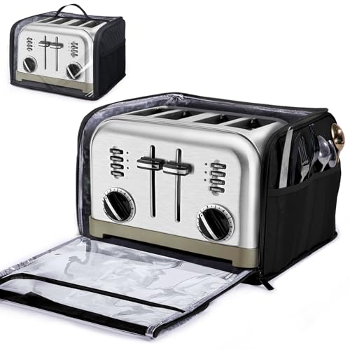 BAGSPRTIE Toaster-Abdeckung für 4 Scheiben, breiter Schlitz, vollständig offene Staubschutzabdeckungen für Küchengeräte, kompatibel mit Cuisinart, Bella, Black und Decker, 4 Scheiben, Toasterbeutel BAGSPRTIE Toaster-Abdeckung für 4 Scheiben, breiter Schlitz, vollständig offene Staubschutzabdeckungen für Küchengeräte, kompatibel mit Cuisinart, Bella, Black und Decker, 4 Scheiben, Toasterbeutel von BAGSPRITE