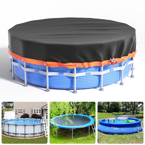 Runde Poolabdeckung 10'/315cm - 420D Oxford-Gewebe Pool-Abdeckung, Solar Poolabdeckung, UV-Schutz Pool Abdeckplane, Schwimmbad-Abdeckung für Wasserdicht und Staubdicht (Seitliche 20cm, Orange) von BAHAGULY