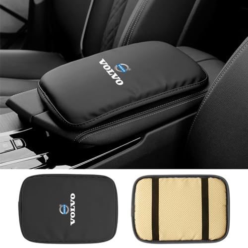 BAHELS Auto Armlehnen Polster Für Volvo XC40 XC60 XC90 V60 V90 V40 S60 S90 Leder Auto Mittelarmlehne Auflage wasserdichte Auto Mittelkonsole Pad Mittelkonsole Abdeckung,Black von BAHELS