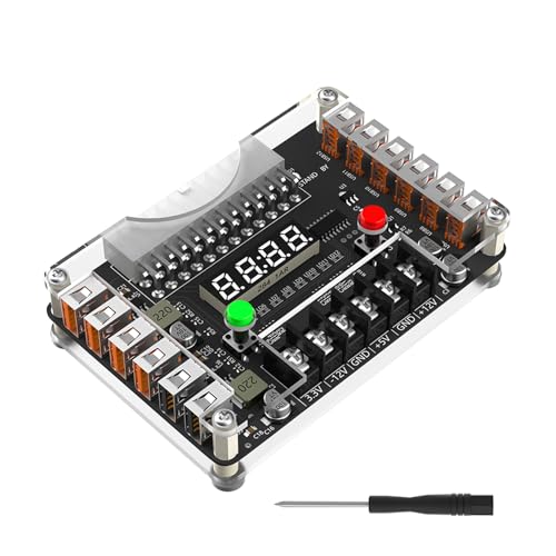 ATX24PIN Bis 12 USB Netzteil Break Out Board Und Acryl Fall Kits Einstellbare Spannungsknopf Stütze 3 3 V 5 V 12 V -12 V. von BAHJKASD