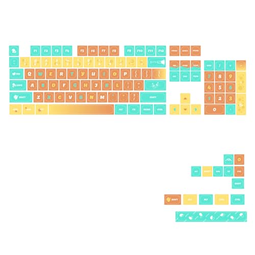 BAHJKASD 131Keys Keycaps Cartoon Theme Keycap Set Verbessert Tipperlebnis Für Mechanische Tastatur Anpassbar von BAHJKASD