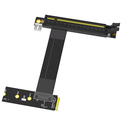 BAHJKASD 90 Abgleed Turn NGFFS Schlüssel M PCIe 16x Grafikkartenadapter NVME PCIe PCIexpress 16x Verlängerungskabel von BAHJKASD