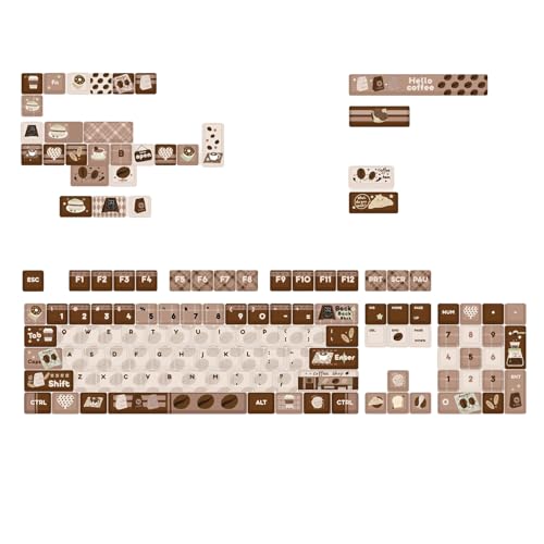 BAHJKASD Mechanische Tastaturschlüsselkaps 131 Tasten Kaffee Brown Theme Customization Keycap Set BAHJKASD Mechanische Tastaturschlüsselkaps 131 Tasten Kaffee Brown Theme Customization Keycap Set von BAHJKASD