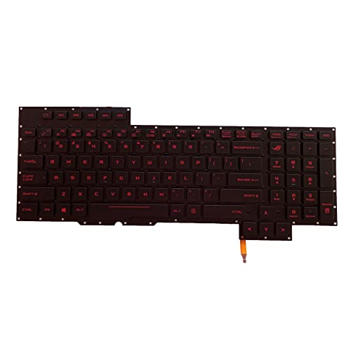 BAHJKASD Tastaturen für G701 G701VO GX700 GX700VO Red Printing Gaming US-Version Hintergrundbeleuchtung Tastatur Ersatz Tastatur Laptop Glänzender Rahmen Gaming-Tastaturen von BAHJKASD