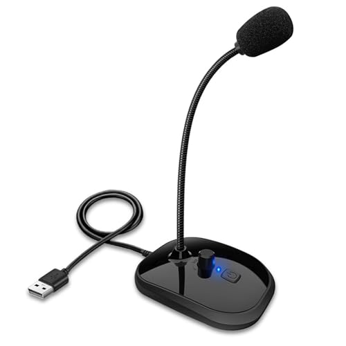 BAHJKASD USB Draht Schwanenhals Kondensator Desktop USB Mikrofon Für Computer PC Videokonferenzen Streaming Meetings Vorträge von BAHJKASD