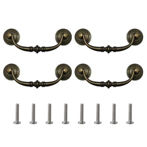 Packung 4 Bronze Drop Bail Pulls Hole Center Retro Styles von BAHJKASD