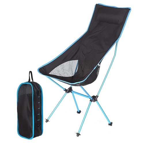 BAICAIBAI Campingstuhl Ultraleichter Klappstuhl Gartenstuhl Faltstuhl Tragbar Camping Stuhl Maximale Belastung 150kg Perfekt Ultraleicht Stabiler Kompakt Outdoor Wandern Strand-Sky-Blue von BAICAIBAI