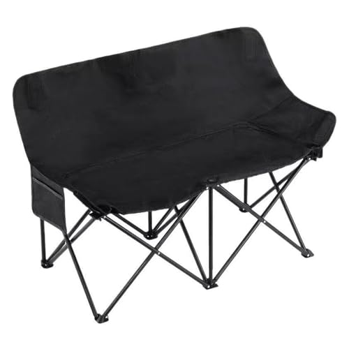 BAICAIBAI Doppelmondrucksitz Hohe Rückenlehne Picknick Tragbarer Faltbarer Strandstuhl für Erwachsene Strand Camping Park Autoangeln Freizeit Zeichnen Tragbar Seaside Pool-Noir von BAICAIBAI