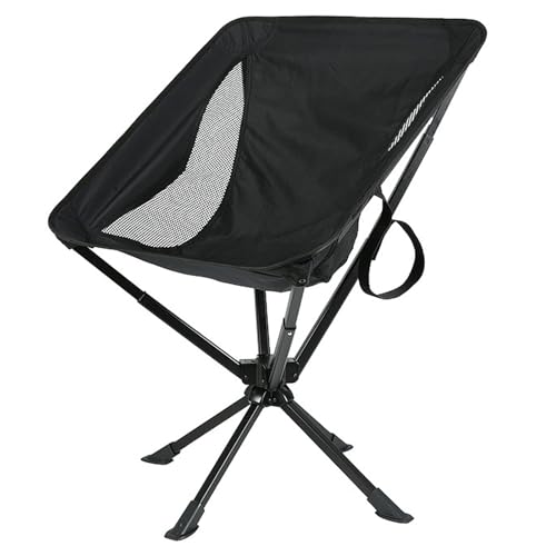 BAICAIBAI Hochlehner Faltbar Angelstuhl Klappbarer Klappstuhl Camping Drehstuhl 360-Grad-Drehung Faltstuhl mit Drehgelenk und Netzfutter Anglerstuhl Belastbarkeit 150 Kg von BAICAIBAI