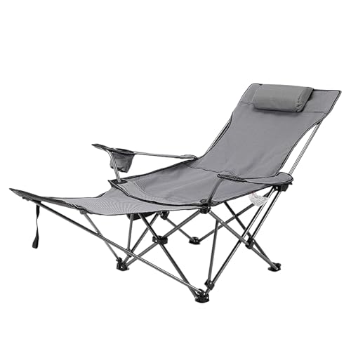 BAICAIBAI Klappbarer Campingstuhl Strandliege Tragbar Leicht Extra Breite Sitzfläche Bequem Gepolstert 120KG mit Getränkehalter Seitentasche Für Camping Strand Garten Poolbereich-Grey BAICAIBAI Klappbarer Campingstuhl Strandliege Tragbar Leicht Extra Breite Sitzfläche Bequem Gepolstert 120KG mit Getränkehalter Seitentasche Für Camping Strand Garten Poolbereich-Grey von BAICAIBAI