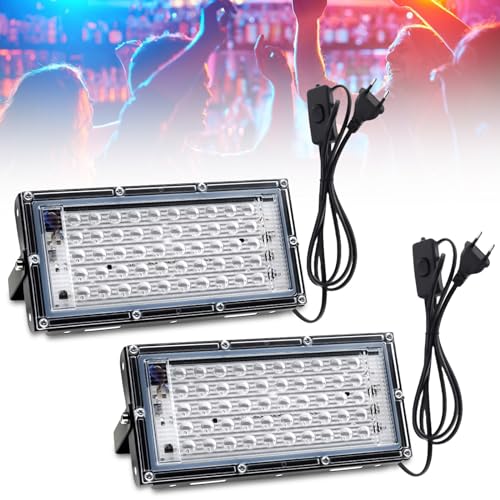 2 Stück 50W LED Schwarzlicht Strahler, IP65 Wasserdichte Schwarzlicht LED Strahler, Schwarzlichtlampe mit Stecker, Blacklight UV Schwarzlichtlampe, für Bar,Disco,Party,Halloween,Bühnen 2 Stück 50W LED Schwarzlicht Strahler, IP65 Wasserdichte Schwarzlicht LED Strahler, Schwarzlichtlampe mit Stecker, Blacklight UV Schwarzlichtlampe, für Bar,Disco,Party,Halloween,Bühnen von BAIFULAI