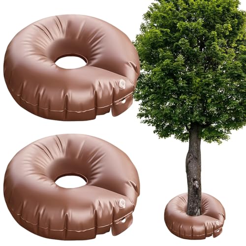 2 Stück Bewässerungsring, 56 L Baumbewässerungssack Automatische Bewässerungsbeutel Bewässerungsring mit Speziell Düsen, PVC UV Beständig, Garden Bewässerungsring Garten Gießring Wasserbeutel von BAIFULAI
