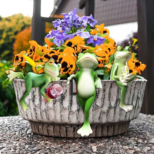 3 Stück Blumentopf Hänger Frösche Deko Figuren, Gartendeko Figuren, Frosch Deko Frösche Tiere Harz Statue Gartendeko, Miniteich Set für Teichschale, Miniteich Terrassenteich , Zinkwannen, Pflanzschale 3 Stück Blumentopf Hänger Frösche Deko Figuren, Gartendeko Figuren, Frosch Deko Frösche Tiere Harz Statue Gartendeko, Miniteich Set für Teichschale, Miniteich Terrassenteich , Zinkwannen, Pflanzschale von BAIFULAI
