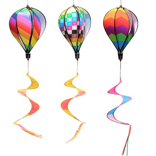 3 Stück Heißluftballon Wind Spinner, 110 cm Heißluftballon Butterfly Twist Regenbogen Garten Pinwheels UV Resistant Weatherproof Wirbel Wind Spinner Windmühle für Außenbereich Hängen 3 Stück Heißluftballon Wind Spinner, 110 cm Heißluftballon Butterfly Twist Regenbogen Garten Pinwheels UV Resistant Weatherproof Wirbel Wind Spinner Windmühle für Außenbereich Hängen von BAIFULAI