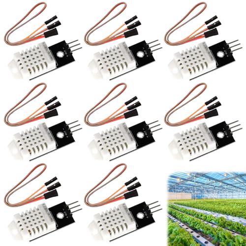 8 Stück DHT Temperatursensor 22/2302 und Luftfeuchtigkeitssensor mit Platine und Kabel 3.3-5.5V DHT Temperatursensor kompatibel mit Arduino, Sensor 22 Digitaler Temperatu und Feuchtesensor von BAIFULAI