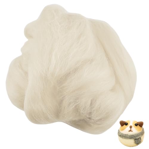 BAIFULAI 100g Weiß Filzwolle zum Stricken, Filzwolle, Filzwolle Trockenfilzen, Filzwolle Nassfilzen, Märchenwolle, Filzen Starterset Kinder für Nassfilzen und Trockenfilzen DIY Handwerk Deko BAIFULAI 100g Weiß Filzwolle zum Stricken, Filzwolle, Filzwolle Trockenfilzen, Filzwolle Nassfilzen, Märchenwolle, Filzen Starterset Kinder für Nassfilzen und Trockenfilzen DIY Handwerk Deko von BAIFULAI
