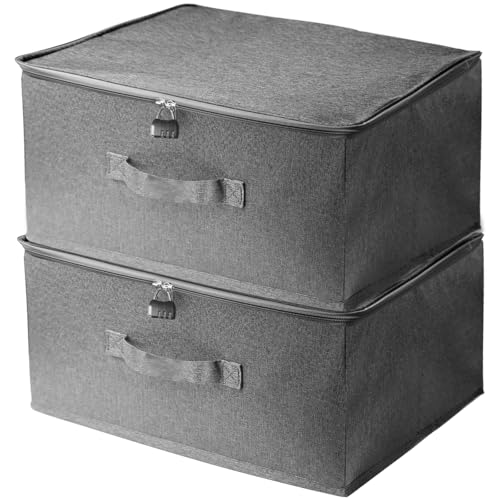 BAIFULAI 2 Stück Abschließbare Box, Verschließbare Box mit 2 Stück Zahlenschloss, Abschließbare Kiste, Aufbewahrungsbox mit Deckel Stoff, Box Abschließbar für Schlafzimmerschrank Regal (30x20x14 cm) von BAIFULAI