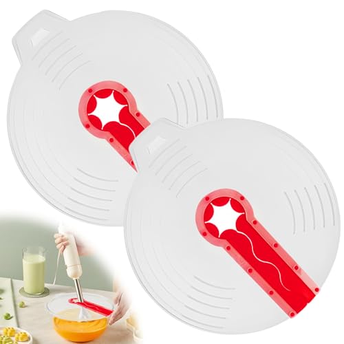 BAIFULAI 2 Stück Spritzschutz, 31 * 34cm Spritzschutz für Rührschüssel Silikon Rührschüssel Universal Spritzschutz Mixer Silikon Spritzschutz Schüssel Deckel zum Schlagen für Eiern und Schlagsahne von BAIFULAI