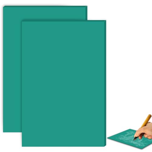 BAIFULAI 2 Stück Weichgummi Linoldruck Platte, A4 Weichgummi Linoleum Platte, Grün Linolschnitt Platten, PVC Linolschnitt Set für Stempel, Bastel und Druckprojekte(21 x 30 cm) von BAIFULAI