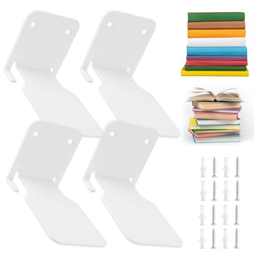 BAIFULAI 4 Stück Unsichtbares Bücherregal Wand, Schwebendes Bücherregal Hängend, Floating Bookshelf, Bücherregal Schwebend, Bücherregal Wand Hängend zur Wandmontage für Büro, Schlaf- & Wohnzimmer BAIFULAI 4 Stück Unsichtbares Bücherregal Wand, Schwebendes Bücherregal Hängend, Floating Bookshelf, Bücherregal Schwebend, Bücherregal Wand Hängend zur Wandmontage für Büro, Schlaf- & Wohnzimmer von BAIFULAI