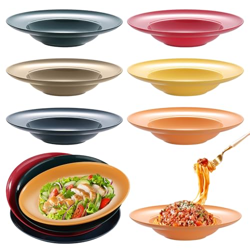 BAIFULAI 6er Set Pastateller, 4.5x 23 cm Suppenteller, Tief teller, Wiederverwendbar, Mehrere Farben, Spaghetti Teller, Nudelteller Schön für Nudeln Salate Steaks BAIFULAI 6er Set Pastateller, 4.5x 23 cm Suppenteller, Tief teller, Wiederverwendbar, Mehrere Farben, Spaghetti Teller, Nudelteller Schön für Nudeln Salate Steaks von BAIFULAI