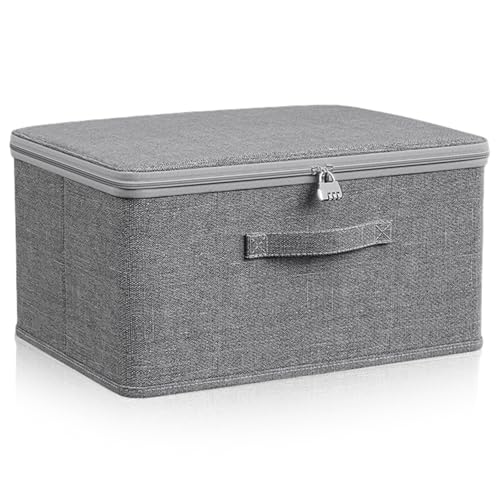 BAIFULAI Abschließbare Box, 40x30x21cm Verschließbare Box Aufbewahrungbox mit Zahlenschloss Aufbewahrungsbox mit Deckel Stoff Abschließbare Kiste Abschliessbare Box für Kleidung Toys BAIFULAI Abschließbare Box, 40x30x21cm Verschließbare Box Aufbewahrungbox mit Zahlenschloss Aufbewahrungsbox mit Deckel Stoff Abschließbare Kiste Abschliessbare Box für Kleidung Toys von BAIFULAI