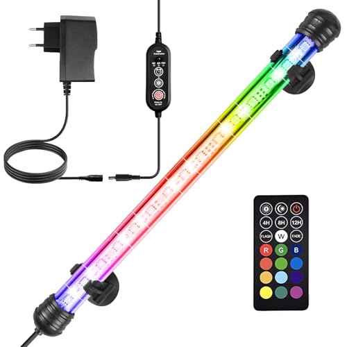 BAIFULAI Aquarium Lampe LED RGB, 29cm Aquarium Licht mit Fernbedienung Wasserdichte Beleuchtung Mehrfarbig gleichmäßige Helligkeit Universal Fit Lamp für Aquarien Fisch Tank Pflanzen BAIFULAI Aquarium Lampe LED RGB, 29cm Aquarium Licht mit Fernbedienung Wasserdichte Beleuchtung Mehrfarbig gleichmäßige Helligkeit Universal Fit Lamp für Aquarien Fisch Tank Pflanzen von BAIFULAI