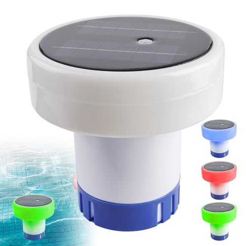 BAIFULAI Dosierschwimmer Pool Groß, Pool Dosierschwimmer bis zu 200g Chlortabletten, Solarlicht RGB 7 Farben Dosierer Chlorspender Pool Schwimmer, bleibt Immer aufrecht und kippt Nicht um oder sinkt von BAIFULAI