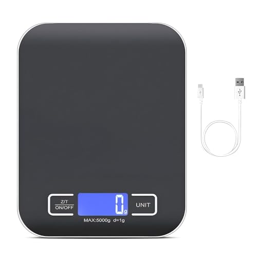 BAIFULAI Küchenwaage Digital, 10kg/1g Waage Küchenwaage, USB Wiederaufladbare Digital Küchenwage mit Led Display und Tara Funktion, Multifunktionale Lebensmittelwaage zum Backen und Kochen, Messen BAIFULAI Küchenwaage Digital, 10kg/1g Waage Küchenwaage, USB Wiederaufladbare Digital Küchenwage mit Led Display und Tara Funktion, Multifunktionale Lebensmittelwaage zum Backen und Kochen, Messen von BAIFULAI
