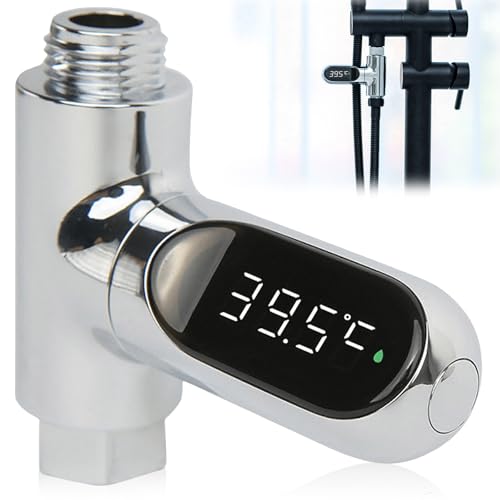 BAIFULAI LED Digital Badethermometer, Badewannenthermometer 0-100 ℃ Echtzeit Wasserdurchfluss mit 360 ° drehbarem Bildschirm, Wasserthermometer Baby, Duschthermometer, Thermometer Badewanne Badezimmer von BAIFULAI