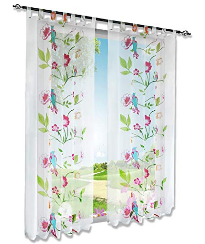 BAILEY JO 1er-Pack Gardinen mit Frisch Vögel und Blumen Design Vorhang Transparent Voile Vorhänge BAILEY JO 1er-Pack Gardinen mit Frisch Vögel und Blumen Design Vorhang Transparent Voile Vorhänge von BAILEY JO