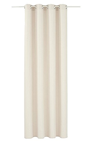 BAILEY JO 1er-Pack Gardine Mikrofaser Vorhänge Halb-bickdicht Vorhang (BxH 140x225cm, beige mit ösen) von BAILEY JO