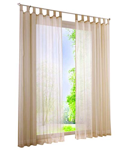 BAILEY JO 1er-Pack Gardine mit Schlaufen Vorhänge Transparent Voile Vorhang (BxH 140x245cm, Sand) von BAILEY JO