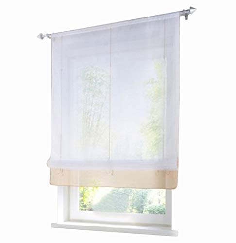 BAILEY JO 1er-Pack Raffrollo mit Tunnelzug Voile Transparent Raffgardinen Vorhang (BxH 80x155cm, Sand) von BAILEY JO