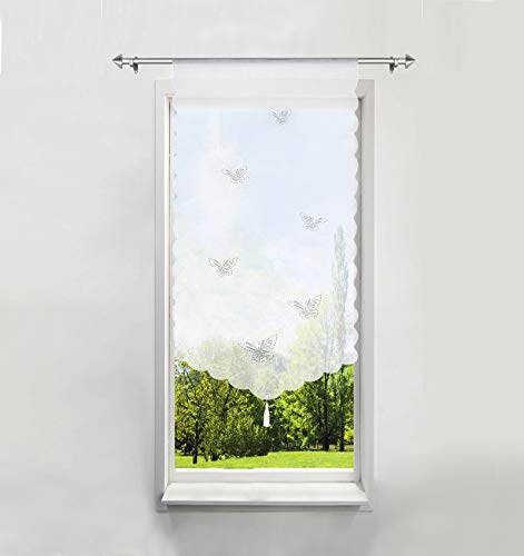Scheibengardine mit Schmetterling Laserschneiden Rollos Voile Transparent 1er-Pack Bildergardine (BxH 40x90cm) von BAILEY JO