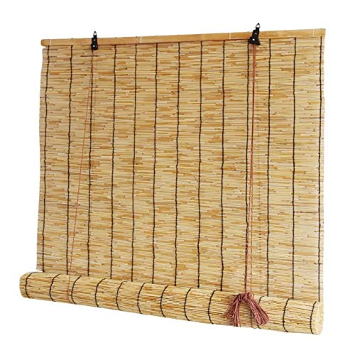 Bambusvorhang Wetterfest 105×140cm, Bambusrollo Atmungsaktiv und Sonnenschutz, Bambus Vorhang Außen, Terrasse und Garten,Balkon 105×140cm von BAILR