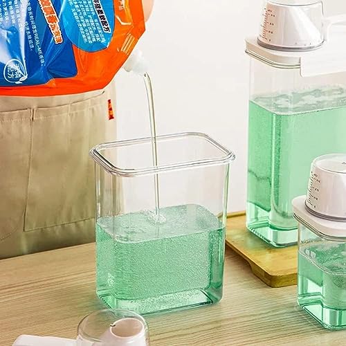 KKPW 2300 ml luftdichter Waschmittelspender mit Messbecher, Mehrzweck-Waschpulver-Spender, Waschpulver-Behälter, Aufbewahrungseimer, Waschmittelbox von KKPW