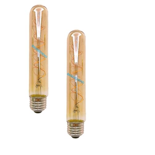 BAISHICHENG 2 Stück E27 T30 185mm Lange Röhren LED Lampe Edison Retro Vintage Dekorative Röhren Glühbirnen 4W(40W Halogenlampe Ersetzen) E27 Filament LED Lampen Warmweiß 2700K AC220-240V Dimmbar von BAISHICHENG
