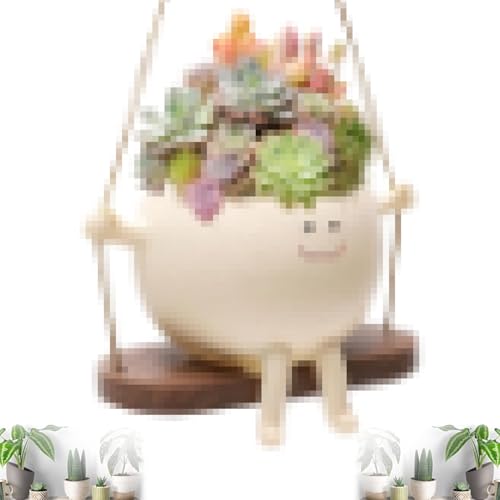 Swinging Plant Pots, Schaukel Blumentopf, Niedlicher Gesicht Blumentopf, Blumentopf Mit Lächeln Gesicht, Blumentopf Hängend Mit Gesicht, Smily Face Planter Pot, für Indoor, Balkon Dekorationen Swinging Plant Pots, Schaukel Blumentopf, Niedlicher Gesicht Blumentopf, Blumentopf Mit Lächeln Gesicht, Blumentopf Hängend Mit Gesicht, Smily Face Planter Pot, für Indoor, Balkon Dekorationen von BAISHUWU