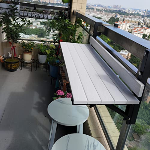 BAISRGS Balkongeländertisch, klappbarer Geländertisch – multifunktionaler Geländer-Hängetisch für den Innen- und Außenbereich (White01) von BAISRGS